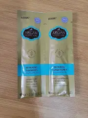 Hask Argan Oil Repairing Shampoo And Conditioner Pack 0.35 FL OZ TRAVEL SIZE ZC