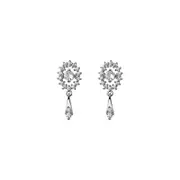 ANYCO Fashion Earrings Sterling Silver Luxury Full Zircon Elegant Oval Stud for Women Trendy Charm Wedding Anniversary Jewelry Gift