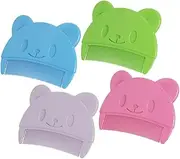 BIUDECO Enjoyable Baby Grooming 4pcs Bear Design Cradle Cap Brush Silicone Scalp Shampoo Brush