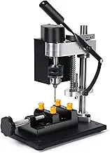 Electric Bench Drill Press, Drill Press Stand, Mini Drill Press with Soft Axis Function, Precision Bench Driller Machine with 195PCS Accessories, Resin Drill Set for Jewelry Making, Plastic, Wood