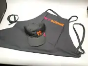 Official DUNKIN' DONUTS Employee Uniform Apron or Hat Grey with Logo NEW