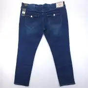 True Religion Mens Geno Flap Slim Fit Jeans Dark Blue 107796 Size 44