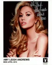 AMY LEIGH ANDREWS SIGNED AUTOGRAPHED 8x10 PHOTO PLAYBOY PROMO PHOTO BECKETT BAS