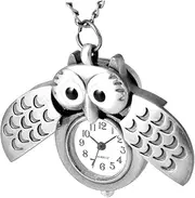 [WOFASHPURET] Delicate Crescent Owl Pocket Watch Retro Style Fashionable and Practical for Everyday Timekeeping