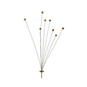 A.FRESCO Metal Stake Spray Billy Buttons Garden Ornament Decor 120x50cm Rust