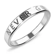 Solid 925 Sterling Silver Never Give Up Ring