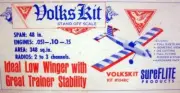SureFlite VOLKSPLANE PLAN + PARTS PATTERNS to Build 48" RC Scale Model Airplane
