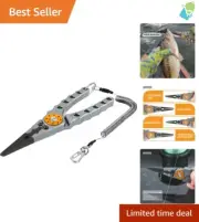 Premium Saltwater Fishing Multitool Pliers - Split Ring Remover & Line Cutters