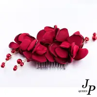 在飛比找momo購物網優惠-【Jpqueen】熱戀海棠花立體頭飾髮飾插髮梳(紅色)