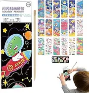 Children's Scratch Off Art | Scratch Off Paper Set | Scratch Off Art Crafts Notes, Art Craft Kit, Creative Interactive Kids Toys for Home, Kids, Fun, Boys