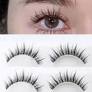 Mogugu - Set of 3 Pairs: Natural Crisscross False Eyelashes NN24 - Black - One Size