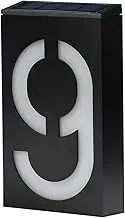 Solar House Number Light, LED Illuminated Address Plaque for Houses Address Numbers Solar Powered LED Address Sign for Home Villa Yard Street 9