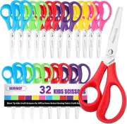 Kids Scissors 5.5 Safety Toddler Scissors Blunt Tip 32 Pack Craft Scissors Steel
