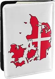 [JEJEA] Danish Flag Map Print Travel Organizer Credit Cards Case Passport BookPassport Holder Cover Wallet forTraveling,, Black, One Size