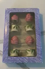 Pfaltzgraff Emma Mini Rose Salt & Pepper Shakers Set of 4