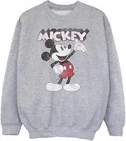 [Disney] Girls Presents Mickey Mouse Sweatshirt (UK Size: 7-8 Years) (Sports Grey)