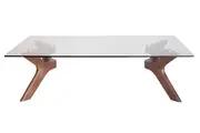 SK Designer Living | Murf Collection | Rectangular Glass Coffee Table | Walnut