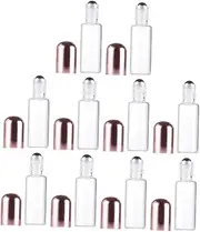 OSOLADY 10Pcs Refillable Glass Roller Bottles with Lid Leak Essential Oil and Perfume Containers for Travel Compact for Daily Use