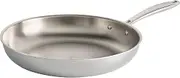 Tramontina Seattle Tri-Ply Clad Stainless Steel 12-Inch Large Frying Pan, Induction-Ready Skillet, Dishwasher-Safe, NSF-Certified, Made in Brazil