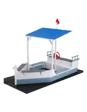 [Keezi] Sandpit Wooden Box Boat Canopy in Blue