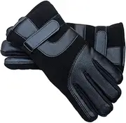[GAROZATION] Warm Touch Screen Gloves for Men Thickened Leather Gloves Windproof Anti