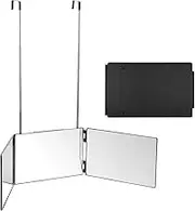 Gtouse 3 Way Mirror for Haircut,Self Cut Trifold Mirror, Barber 360 Self Hair Cutting Mirrors for Men Women to See Back of Head,Height Adjustable Telescoping Hook,Hair Styling