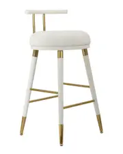 TOV Furniture Juniper White Vegan Leather Barstool