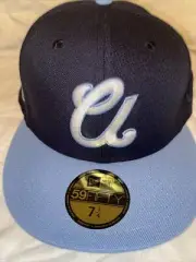 7 1/2 utica blue sox navy/sky blue NY penn league gray bottom UV fitted hat