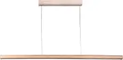 Lexi Lighting Freya LED Pendant Light, Minimalist Dimmable Linear Wood Light Fixture Chandelier, 3000K/4000K/6000K Color Temperature, H157 x L151cm, Natural Hanging Lamp for Dining Room Kitchen Island