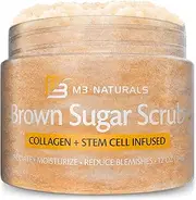 Brown Sugar Scrub Infused with Collagen and Stem Cell Natural Souffle Body and Face Scrub for Acne Cellulite Stretch Marks Spider Veins Scars Wrinkles Skin Care Exfoliator 350ml