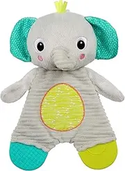 Bright Starts Snuggle & Teethe BPA-Free Crinkle Teething Plush Baby Toy - Elephant