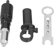 Respicefinem Electric Rivet Gun Adapter with Black Hex Shank Cordless Riveting Drills Adaptors Ideal for Door Window Production Electrical Air Conditioning Aluminum Alloy Riveting