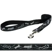 Rogz Fancy Dress Lead - Black Bones, Medium