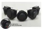 5 PCS MARINE BOAT AUTOMOTIVE CAR ROUND RED DOT LED ROCKER SWITCH SPST ON/OFF