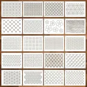 20 Pcs Plastic Sashiko Stencil 8.3 X 5.9 Inch Sashiko Template Drawing Line Quil