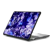 MacBook Pro 13-inch (M1 / M2 / Intel) Impact Case FLORAL FANTASY 2 - Bold Vibrant Girly Chic Floral Abstract Acrylic Textural Painting Design Modern Deep Violet Purple Perwinkle Indigo Blue Flowers Garden Floral Fine Art Pattern