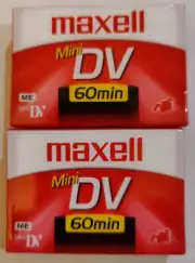 Qty 2 MAXELL Mini DV ME 60 Min DVM60SE Digital Video Cassette New & Sealed