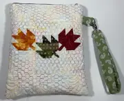 Autumn Breeze Pouch Quilted Bag Purse W Side Strap Handmade