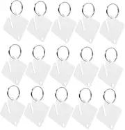 GETAJGHSD 60 Sets Acrylic Keychain Key Tags Identify Tag with Key Ring Acrylic Tag with Key Ring Key Ring Tags Blank Identify Tag Labels with Key Ring Key Identifiers Key Blank Tag