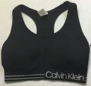 Calvin Klein Women Medium Impact Padded Sports Bra PFYT3271 Black Size XS