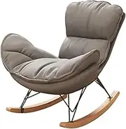 CADYNN Outdoor Rocking Chair Padded Cushion Rocker Recliner Chair Oversized Patio Rocking Chairs for Balcony Front Porch Garden Living Room(Gray)