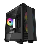 DEEPCOOL CC360 ARGB Micro-ATX Case 3 Pre-Installed ARGB Fans Liquid Cooling Support up to 360mm Tempered Glass Panel, Front USB3.0×1、USB2.0×1、Audio×1