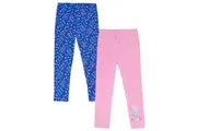 Peppa Pig Girls Leggings (Pack of 2) (Pink/Navy Blue) (12-18 Months)