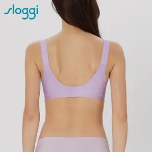 【sloggi】NEW ZERO FEEL SOFT BRA 全新零感系列後扣式V領內衣(微醺紫)