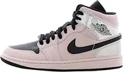 [Nike] WMNS Air Jordan 1 Mid Women's Basketball Shoes, Barely Rose Black Black Multi Color, 8 UK