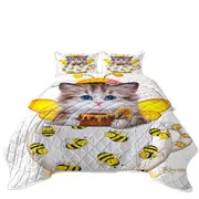Cat Art Drawings the Cute Cup Kitty Bee Coverlet