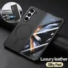 For Samsung Galaxy Z Fold6 Fold5 4 Leather Magnet Tempered Glass 360° Case Cover