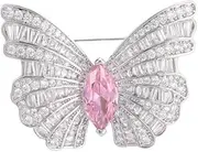 [BBirtyQV] French Micro-Inlaid Zircon Butterfly Brooch Women'S Corsage Coat Coat Suit Accessory