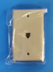 Ivory RJ11 6P4C 4-Wire Telephone Modular Jack Wall Plate Cover w/Screw Terminals