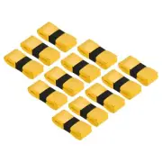 12Pcs Tennis Racket Grip Tape PU 43.3" Stretchy Non-Slip Absorb Sweat Yellow